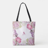 Decoratieve kunstroze roze Lila bloem  Flora Tote Bag (Achterkant)