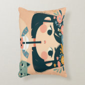 Decoratieve kussen "Het meisje met tea-bubble" (Voorkant(Verticaal))