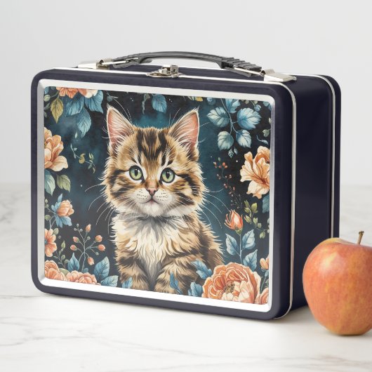 Decoratieve kussen kitten en  bloemen (In situ)