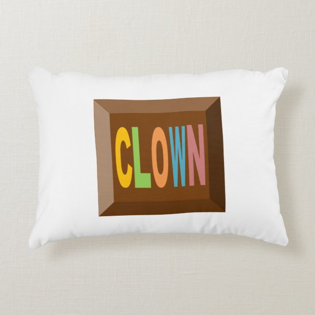 Decoratieve kussen voor kinderen CHOCOLAT  CLOWN (Voorkant)
