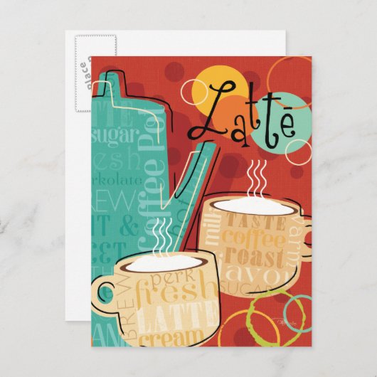 Decoratieve latte potten en bekers briefkaart (Voorkant / Achterkant)