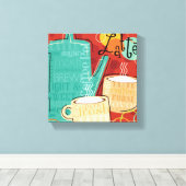 Decoratieve latte potten en bekers canvas afdruk (Insitu (Houten vloer))