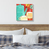 Decoratieve latte potten en bekers canvas afdruk (Insitu (Slaapkamer))