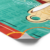 Decoratieve latte potten en bekers poster (Hoek)