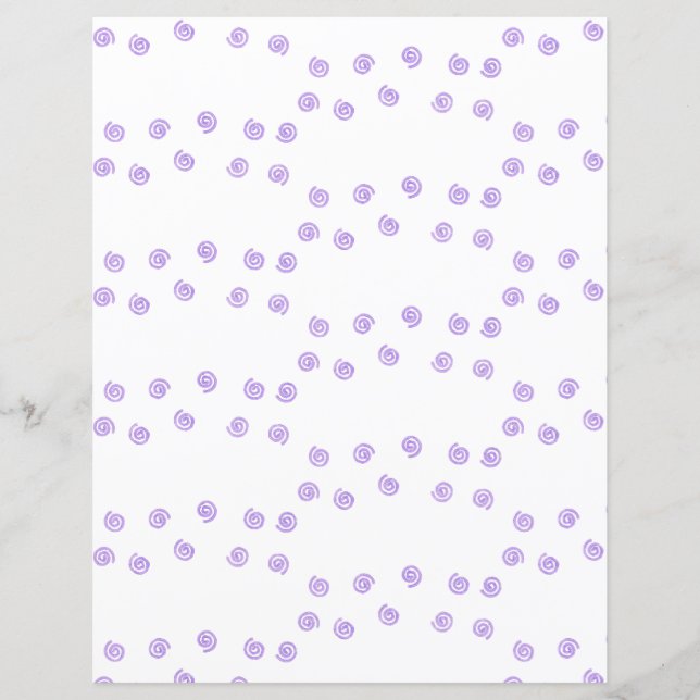 Decoratieve Lavendel Swirls Scrapbook Papier (Voorkant)