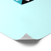 Decoratieve Leaves-Flower modern, abstract blauw Poster (Hoek)