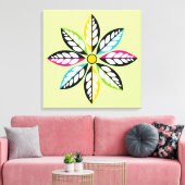 Decoratieve Leaves-Flower modern, abstract groen Canvas Afdruk (Insitu (Woonkamer))