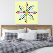 Decoratieve Leaves-Flower modern, abstract groen Canvas Afdruk (Insitu (Slaapkamer))