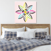 Decoratieve Leaves-Flower modern, abstract roze Canvas Afdruk (Insitu (Slaapkamer))