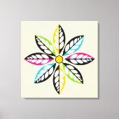 Decoratieve Leaves-Flower modern, abstracte crème Canvas Afdruk (Voorkant)