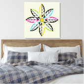 Decoratieve Leaves-Flower modern, abstracte crème Canvas Afdruk (Insitu (Slaapkamer))
