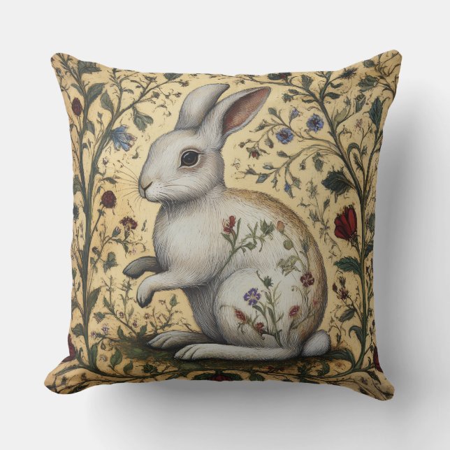 Decoratieve lente konijn werpkussen kussen (Voorkant)