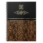 Decoratieve leopard Animal Print | Monogram Notitieboek (Voorkant)