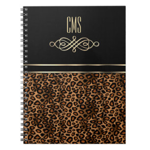Decoratieve leopard Animal Print   Monogram Notitieboek