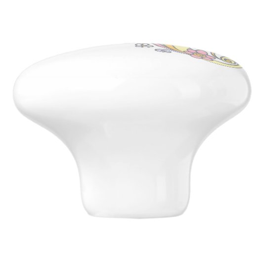 Decoratieve letter A monogram handvat knop (Zijkant)