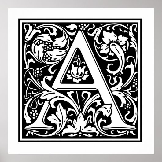 Decoratieve letter A Poster (Voorkant)