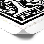 Decoratieve letter "A" Woodcut Woodblock Inital Poster (Hoek)