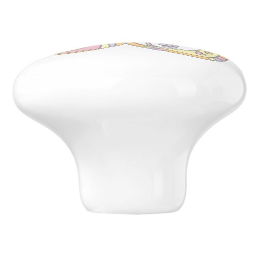 Decoratieve letter B monogram handvat knop (Zijkant)