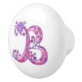 Decoratieve letter B monogram handvat knop (Rechts)