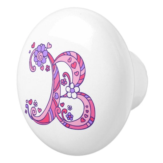 Decoratieve letter B monogram handvat knop (Rechts)