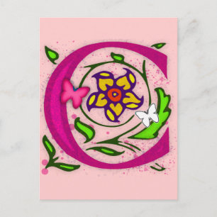 Decoratieve letter C Monogram Briefkaart
