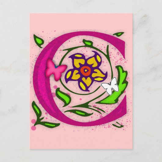 Decoratieve letter C Monogram Briefkaart (Voorkant)