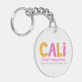 Decoratieve letter C-monogram en Cali-naam beteken Sleutelhanger (Voorkant Links)