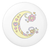 Decoratieve letter C monogramme handvatknop Keramische Knop (Voorkant)