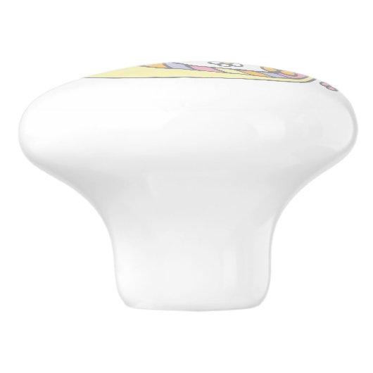 Decoratieve letter C monogramme handvatknop Keramische Knop (Zijkant)