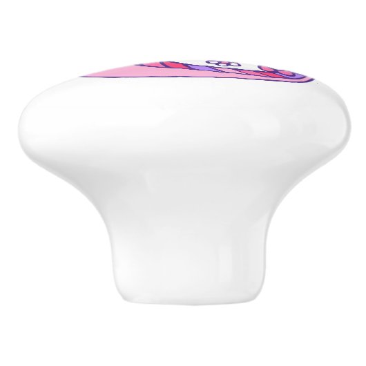 Decoratieve letter C monogramme handvatknop Keramische Knop (Zijkant)