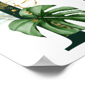 Decoratieve letter D met Poster van tropische blad (Hoek)