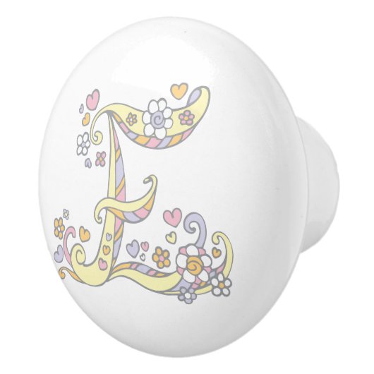 Decoratieve letter E monogram handvat pull knop (Rechts)