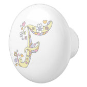Decoratieve letter F monogram handvat trekknop Keramische Knop (Rechts)