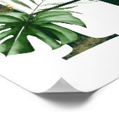 Decoratieve letter H met Poster van tropische blad (Hoek)