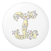 Decoratieve letter I monogram handvat trekknop Keramische Knop (Voorkant)