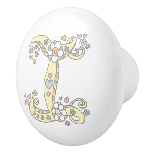 Decoratieve letter I monogram handvat trekknop Keramische Knop (Rechts)