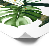 Decoratieve letter K met Poster van tropische blad (Hoek)