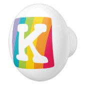 Decoratieve letter K monogram regenboogknop Keramische Knop (Rechts)