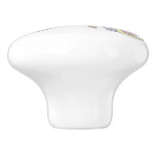 Decoratieve letter K monogramme handvatknop Keramische Knop (Zijkant)