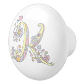 Decoratieve letter K monogramme handvatknop Keramische Knop (Rechts)