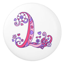 Decoratieve letter L monogrammen handvatknop Keramische Knop