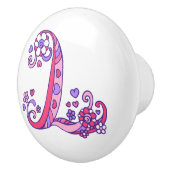 Decoratieve letter L monogrammen handvatknop Keramische Knop (Rechts)