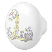 Decoratieve letter L monogrammen handvatknop Keramische Knop (Rechts)