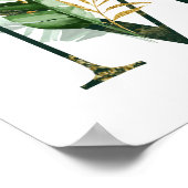 Decoratieve letter M met tropische bladeren Poster (Hoek)