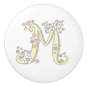 Decoratieve letter M monogram handvat knop (Voorkant)