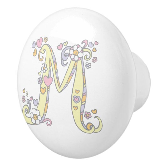 Decoratieve letter M monogram handvat knop (Rechts)