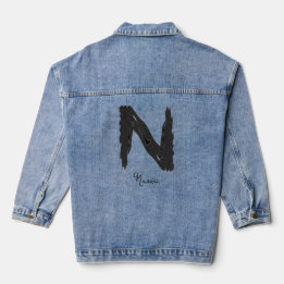 Decoratieve letter N met Insignia Monogram Denim Jacket