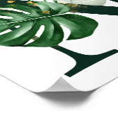 Decoratieve letter N met tropische bladeren Poster (Hoek)
