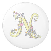 Decoratieve letter N monogram handvat knop (Voorkant)