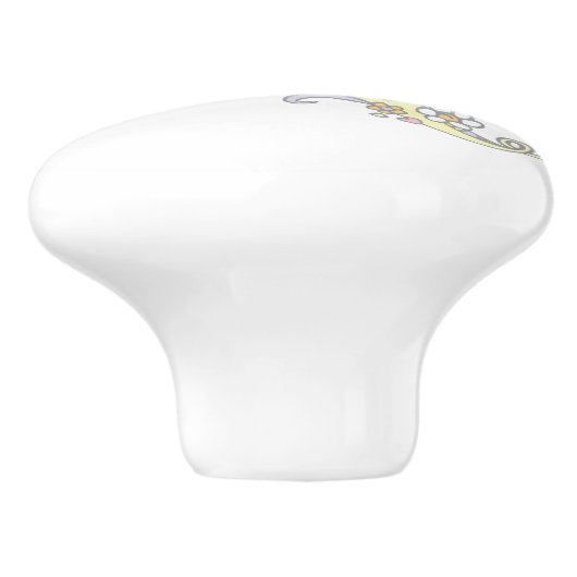 Decoratieve letter N monogram handvat knop (Zijkant)